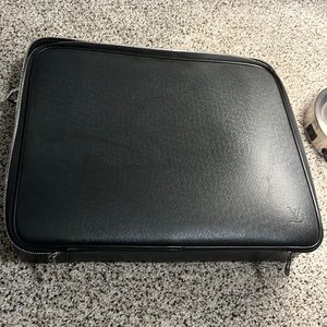 Used Louis Vuitton Porte Business Ordinateur Odessa Black Leather Laptop Bag